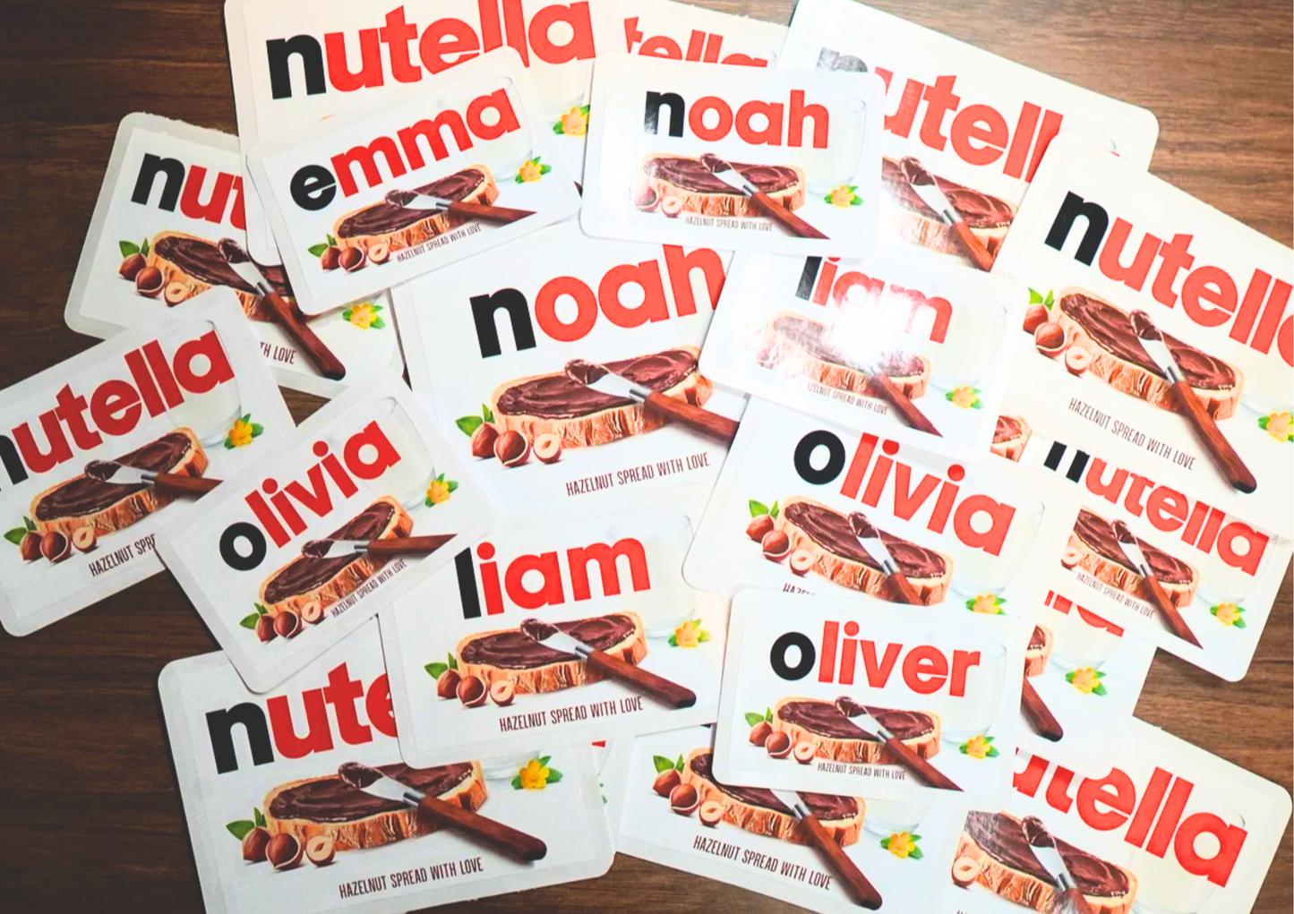 PREMIUM High Quality Nutella Stickers with Personalized First Name