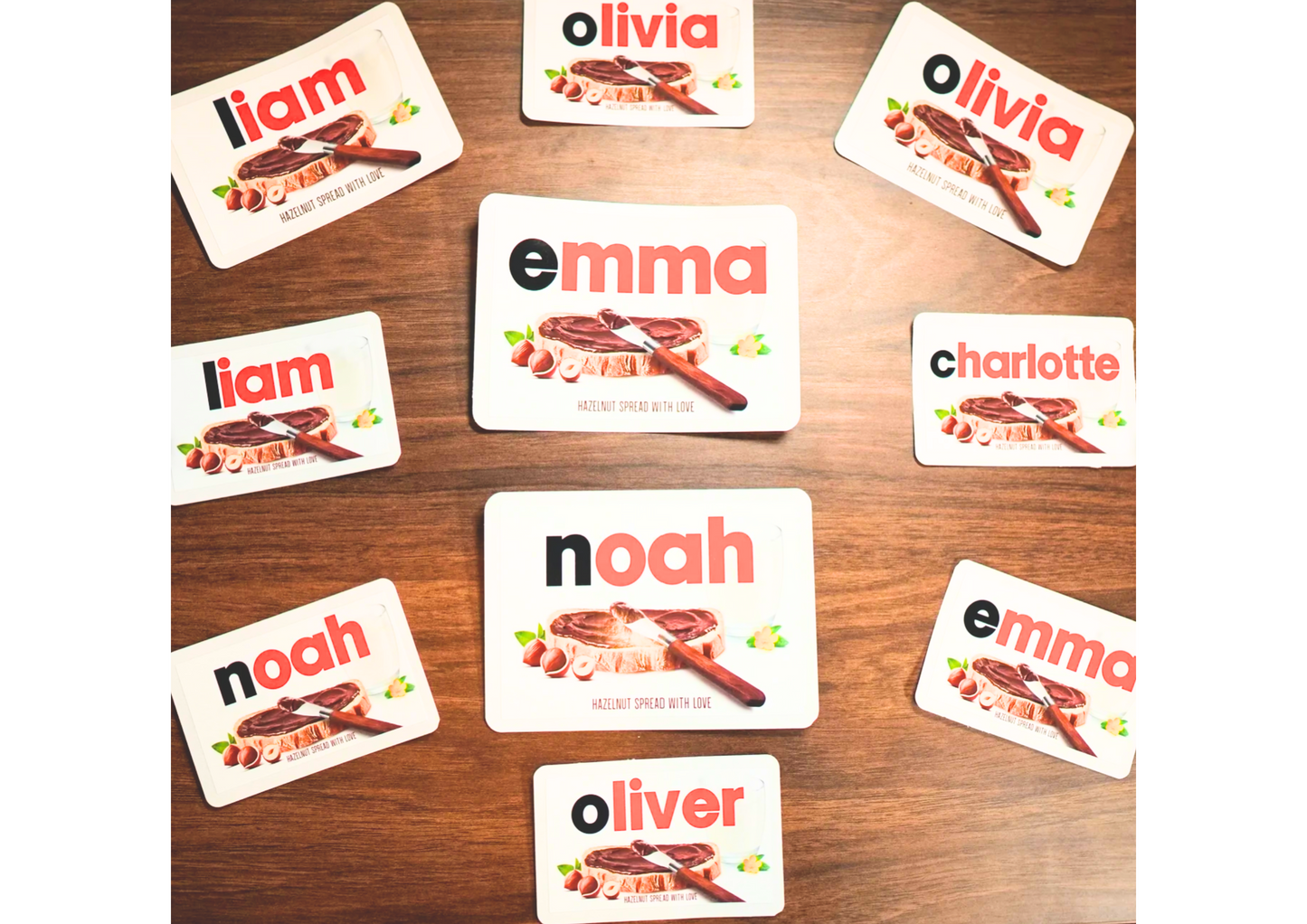 PREMIUM High Quality Nutella Stickers with Personalized First Name