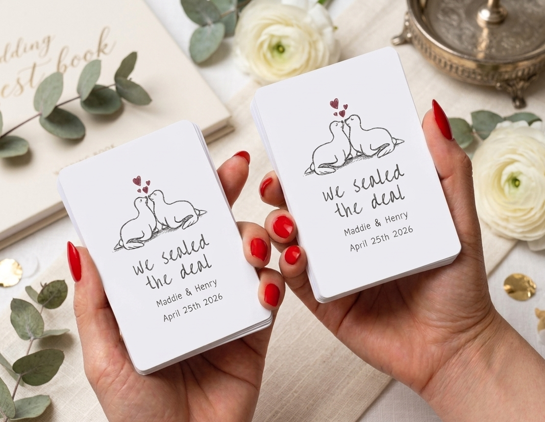 Custom Wedding Playing Cards - Personalized Bulk Favors (Sets of 5+)