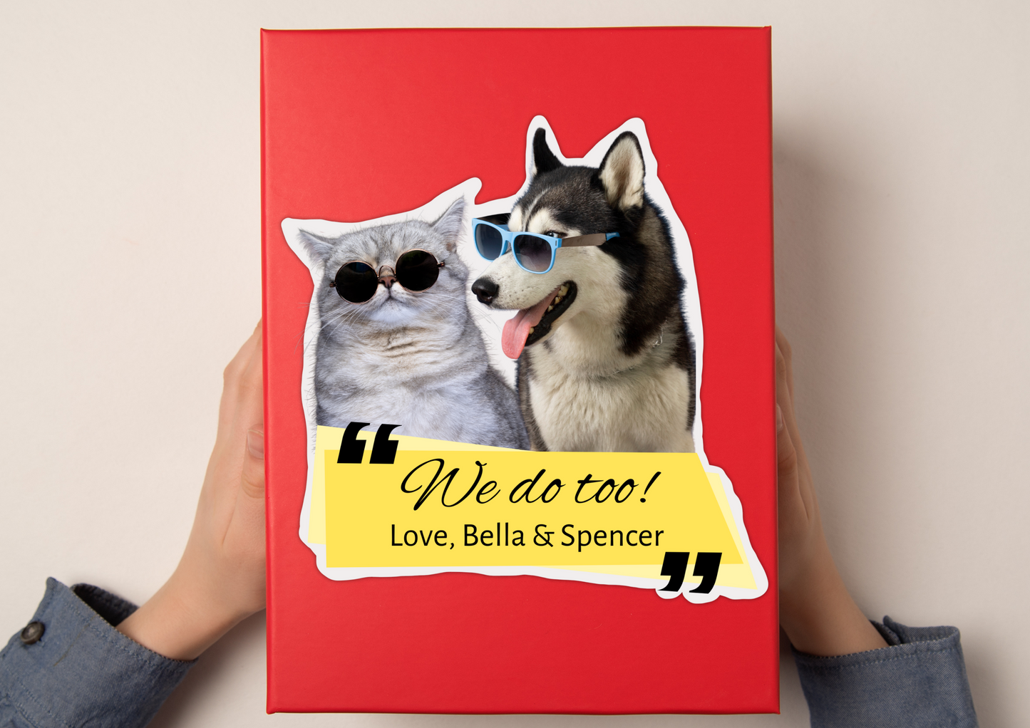 Custom Pet Wedding Favour "We do Too!" Stickers | Pet of Honor Personalized Sticker
